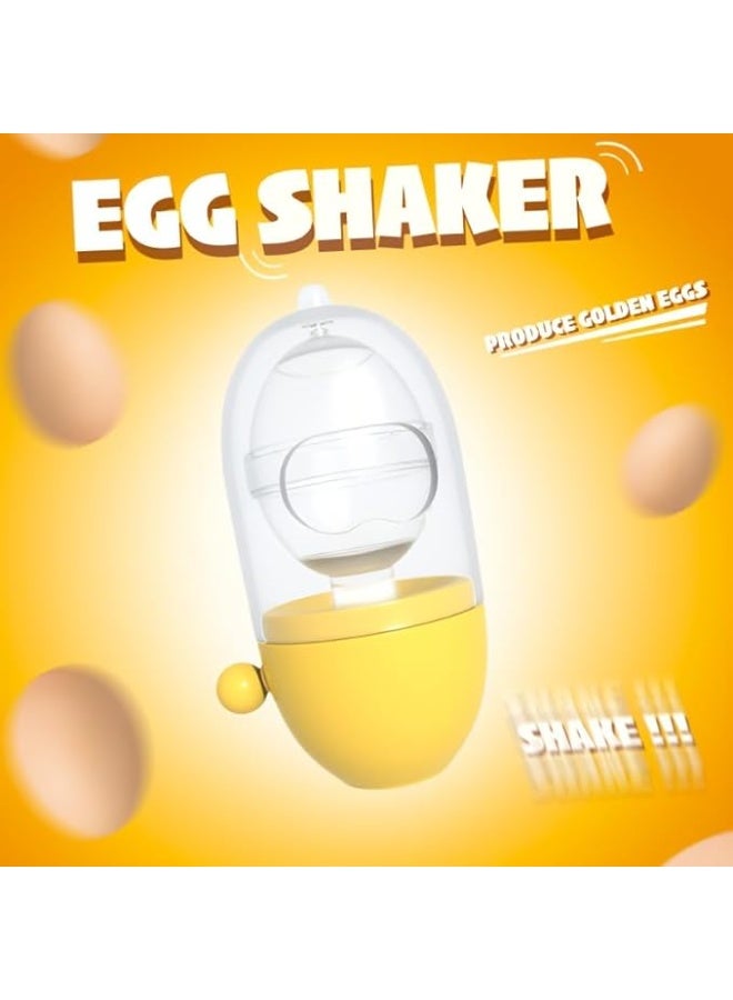 ماى سوقصانع البيض الذهبي اليدوي - خلاط وخفاقة يدوية لخلط صفار البيض داخل القشرة بدون كهرباء - أصفر وأبيض - Image 4